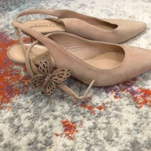 Lena Erzial kitten heel ankle wrap
